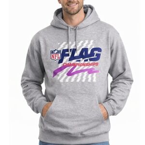 NFL FLAG Championships Hoodie Gray Mens Large Team Apparel Pullover